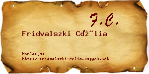 Fridvalszki Célia névjegykártya